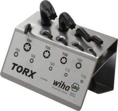 Wiha - 9 Piece T10 to T60 L-Key Short Arm Torx Key Set - T10, T15, T20, T25, T30, T40, T50, T55, T60 Torx Size - Exact Tool & Supply