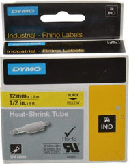 Dymo - 60" Long, Yellow Heat Shrinkable Polyolefin Heat Shrink Tubing - For RhinoPRO 3000 - Exact Tool & Supply