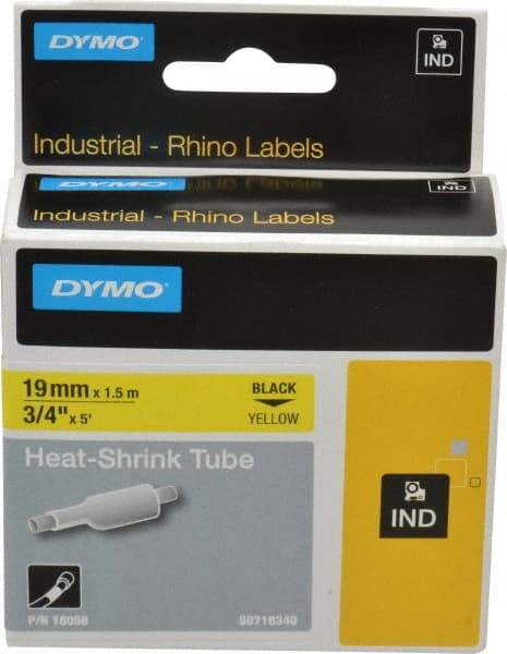 Dymo - 60" Long, Yellow Heat Shrinkable Polyolefin Heat Shrink Tubing - For RhinoPRO 3000 - Exact Tool & Supply