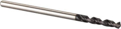 Accupro - 5/64" 120° Spiral Flute Cobalt Screw Machine Drill Bit - TiAlN Finish, Right Hand Cut, 12mm Flute Length, 38mm OAL, Split Point, Straight Shank - Exact Tool & Supply