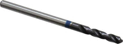Accupro - 7/64" 120° Spiral Flute Cobalt Screw Machine Drill Bit - TiAlN Finish, Right Hand Cut, 16mm Flute Length, 46mm OAL, Split Point, Straight Shank - Exact Tool & Supply