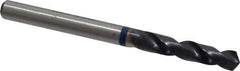 Accupro - #7 120° Spiral Flute Cobalt Screw Machine Drill Bit - TiAlN Finish, Right Hand Cut, 26mm Flute Length, 62mm OAL, Faceted Point, Straight Shank - Exact Tool & Supply