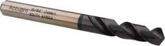 Accupro - 15/64" 120° Spiral Flute Cobalt Screw Machine Drill Bit - TiAlN Finish, Right Hand Cut, 28mm Flute Length, 66mm OAL, Faceted Point, Straight Shank - Exact Tool & Supply