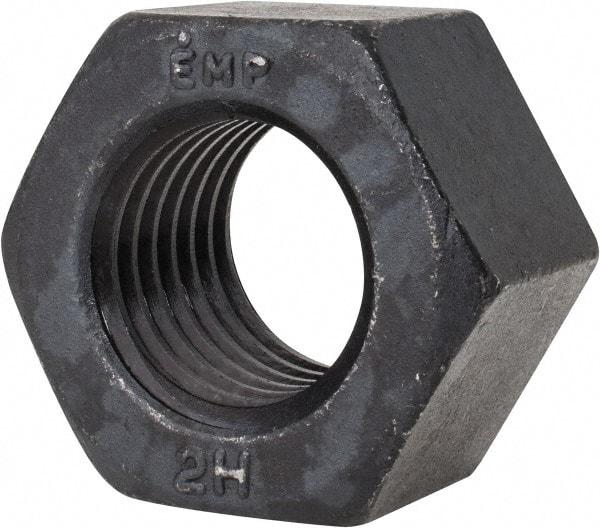 Value Collection - 1-3/8 - 6 UNC Steel Right Hand Heavy Hex Nut - 2-3/16" Across Flats, 1-11/32" High, Uncoated, 2B Class of Fit - Exact Tool & Supply