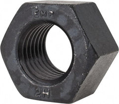 Value Collection - 1-3/8 - 6 UNC Steel Right Hand Heavy Hex Nut - 2-3/16" Across Flats, 1-11/32" High, Uncoated, 2B Class of Fit - Exact Tool & Supply