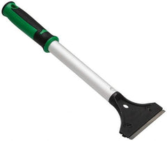 Unger - Carbon Steel 2-Edge Scraper - 4" Blade Width, 12" Long Aluminum Handle - Exact Tool & Supply