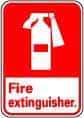 NMC - Fire Extinguisher, Pressure Sensitive Vinyl Fire Sign - 10" Wide x 14" High - Exact Tool & Supply
