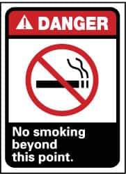 NMC - "Danger - No Smoking Beyond This Point", 14" Long x 10" Wide, Rigid Plastic Safety Sign - Rectangle, 0.05" Thick, Use for Accident Prevention - Exact Tool & Supply