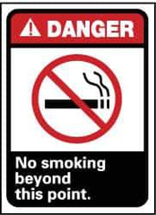 NMC - "Danger - No Smoking Beyond This Point", 14" Long x 10" Wide, Rigid Plastic Safety Sign - Rectangle, 0.05" Thick, Use for Accident Prevention - Exact Tool & Supply