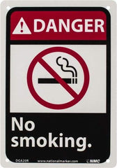 NMC - "Danger - No Smoking", 10" Long x 7" Wide, Rigid Plastic Safety Sign - Rectangle, 0.05" Thick, Use for Accident Prevention - Exact Tool & Supply