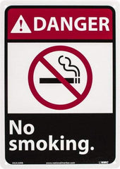 NMC - "Danger - No Smoking", 14" Long x 10" Wide, Rigid Plastic Safety Sign - Rectangle, 0.05" Thick, Use for Accident Prevention - Exact Tool & Supply