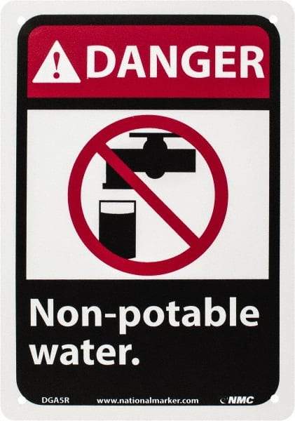 NMC - "Danger - Eye Protection Required in This Area", 10" Long x 7" Wide, Rigid Plastic Safety Sign - Rectangle, 0.05" Thick, Use for Accident Prevention - Exact Tool & Supply