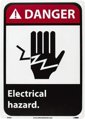 NMC - "Danger - Electrical Hazard", 14" Long x 10" Wide, Rigid Plastic Safety Sign - Rectangle, 0.05" Thick, Use for Accident Prevention - Exact Tool & Supply