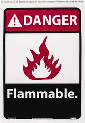 NMC - Danger - Flammable, Pressure Sensitive Vinyl Fire Sign - 10" Wide x 14" High - Exact Tool & Supply