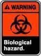 NMC - "Warning - Biological Hazard", 10" Long x 7" Wide, Pressure-Sensitive Vinyl Safety Sign - Rectangle, 0.004" Thick, Use for Hazardous Materials - Exact Tool & Supply