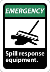 NMC - "Emergency - Spill Response Equipment", 10" Long x 7" Wide, Rigid Plastic Safety Sign - Rectangle, 0.05" Thick, Use for Accident Prevention - Exact Tool & Supply