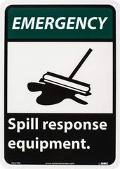 NMC - "Emergency - Spill Response Equipment", 14" Long x 10" Wide, Rigid Plastic Safety Sign - Rectangle, 0.05" Thick, Use for Accident Prevention - Exact Tool & Supply