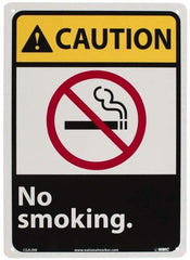 NMC - "Caution - No Smoking", 14" Long x 10" Wide, Rigid Plastic Safety Sign - Rectangle, 0.05" Thick, Use for Accident Prevention - Exact Tool & Supply