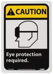 NMC - "Caution - Eye Protection Required", 10" Long x 7" Wide, Rigid Plastic Safety Sign - Rectangle, 0.05" Thick, Use for Accident Prevention - Exact Tool & Supply