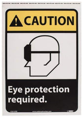 NMC - "Caution - Eye Protection Required", 14" Long x 10" Wide, Pressure-Sensitive Vinyl Safety Sign - Rectangle, 0.004" Thick, Use for Accident Prevention - Exact Tool & Supply