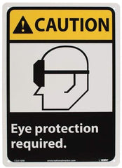 NMC - "Caution - Eye Protection Required", 14" Long x 10" Wide, Rigid Plastic Safety Sign - Rectangle, 0.05" Thick, Use for Accident Prevention - Exact Tool & Supply