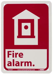 NMC - Fire Alarm, Plastic Fire Sign - 7" Wide x 10" High - Exact Tool & Supply