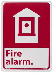 NMC - Fire Alarm, Plastic Fire Sign - 10" Wide x 14" High - Exact Tool & Supply