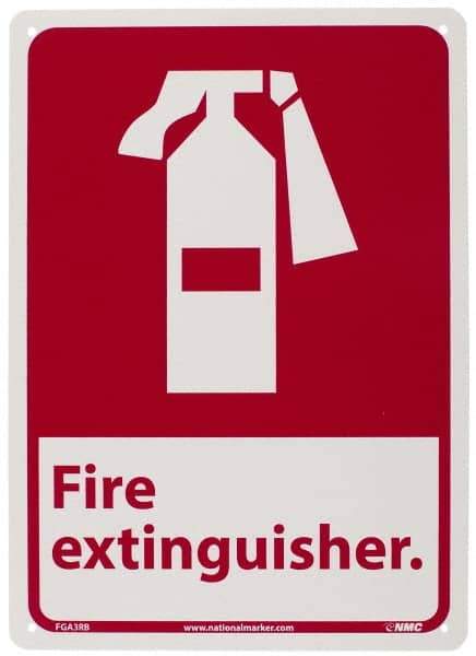 NMC - Fire Extinguisher, Plastic Fire Sign - 10" Wide x 14" High - Exact Tool & Supply