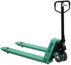 Wesco Industrial Products - 4,400 Lb Capacity, 6-1/2" Lift Economy Low-Profile Pallet Truck - 2-1/8" Min Lift Height, 48" Fork Length x 27" Fork Width, 27" Overall Width - Exact Tool & Supply