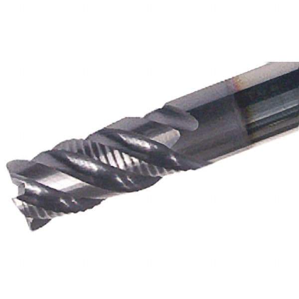 Iscar - 4 Flute Solid Carbide Roughing & Finishing Corner Chamfer End Mill - TiAlN Finish, Weldon Shank, 45° Helix, Non-Centercutting, Regular Length - Exact Tool & Supply