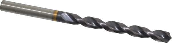 Guhring - 0.3031" 130° Powdered Metal Jobber Drill - FIREX Finish, Right Hand Cut, Parabolic Flute, Straight Shank, 4-19/32" OAL, Cone Relief Point - Exact Tool & Supply