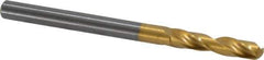 Guhring - 4.0005mm 140° Spiral Flute Solid Carbide Screw Machine Drill Bit - TiN Finish, Right Hand Cut, 22mm Flute Length, 55mm OAL, SU Point, Straight Shank - Exact Tool & Supply