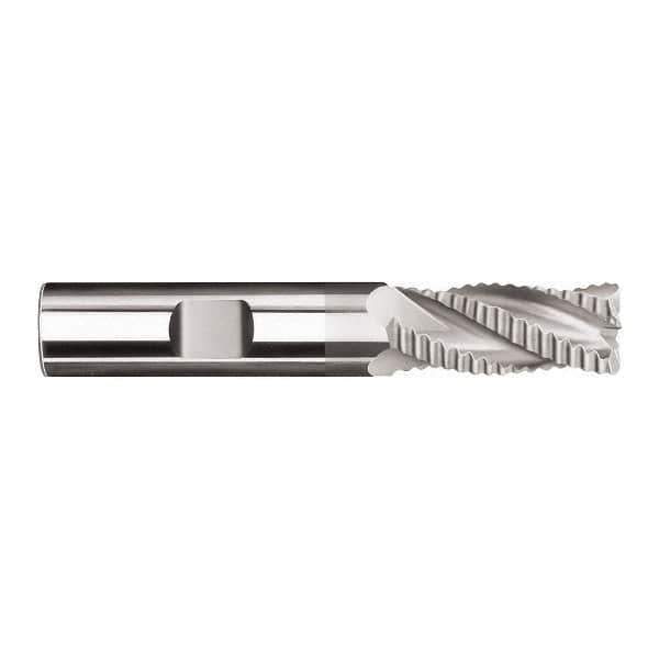SGS - 10mm Diam, 22mm LOC, 3 Flute Solid Carbide 1.52mm Corner Radius Roughing End Mill - TiN Finish, 72mm OAL, 10mm Shank Diam, Single End, Centercutting, 30° Helix - Exact Tool & Supply