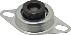 Value Collection - 3/4" ID, 1.2205" OAL x 4-1/2" OAH 2-Bolt Flange - 1,650 Lb Static Cap, 2,830 Lb Dyn Cap, 3-3/8" Btw Mnt Hole Ctrs, Stamped Steel Rubber Mount - Exact Tool & Supply