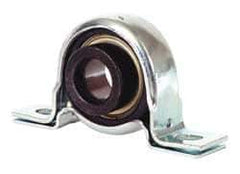 Value Collection - 7/8" ID, 4.5937" OAL x 2-5/8" OAH Pillow Block - 1,740 Lb Static Cap, 3,100 Lb Dyn Cap, 3-3/4" Btw Mnt Hole Ctrs, 1-5/16" Base-to-Ctr Ht, Stamped Steel Rubber Mount - Exact Tool & Supply