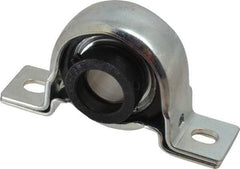 Value Collection - 1" ID, 4.5937" OAL x 2-5/8" OAH Pillow Block - 1,740 Lb Static Cap, 3,100 Lb Dyn Cap, 3-3/4" Btw Mnt Hole Ctrs, 1-5/16" Base-to-Ctr Ht, Stamped Steel Rubber Mount - Exact Tool & Supply
