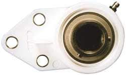 Value Collection - 1-1/4" ID, 1-17/32" OAL x 5-1/8" OAH 3 Bolt Flange Mounted Bearing - 2,540 Lb Static Cap, 4,383 Lb Dyn Cap, 1-7/8" Btw Mnt Hole Ctrs, Stainless Steel - Exact Tool & Supply