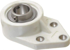 Value Collection - 1" ID, 1-3/8" OAL x 4-9/16" OAH 3 Bolt Flange Mounted Bearing - 1,764 Lb Static Cap, 3,147 Lb Dyn Cap, 1-5/8" Btw Mnt Hole Ctrs, Stainless Steel - Exact Tool & Supply