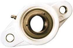 Value Collection - 1-3/8" ID, 1-3/4" OAL x 6-11/32" OAH 2-Bolt Flange Mounted Bearing - 3,462 Lb Static Cap, 5,777 Lb Dyn Cap, 5-1/8" Btw Mnt Hole Ctrs, SS Thermoplastic - Exact Tool & Supply