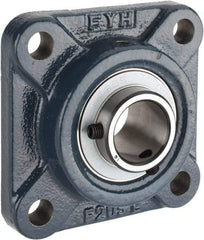 Value Collection - 1" ID, 3-3/4" OAW x 3-3/4" OAL x 3-3/4" OAH 4-Bolt High Temperature Flange Bearing - 1,740 Lb Static Cap, 3,100 Lb Dyn Cap, 2-3/4" Btw Mnt Hole Ctrs, 5/8" Base-to-Ctr Ht, Cast Iron - Exact Tool & Supply