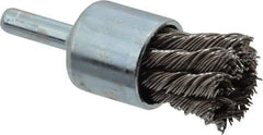 Anderson - 3/4" Brush Diam, Knotted, End Brush - 1/4" Diam Shank, 22,000 Max RPM - Exact Tool & Supply
