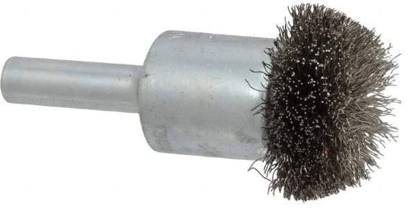 Anderson - 1" Brush Diam, Crimped, Flared End Brush - 1/4" Diam Shank, 25,000 Max RPM - Exact Tool & Supply