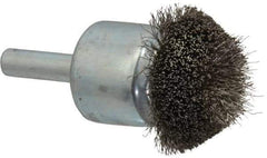 Anderson - 1-1/4" Brush Diam, Crimped, Flared End Brush - 1/4" Diam Shank, 20,000 Max RPM - Exact Tool & Supply