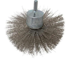 Anderson - 4" Brush Diam, Crimped, Flared End Brush - 1/4" Diam Shank, 15,000 Max RPM - Exact Tool & Supply