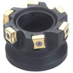 Iscar - 5 Inserts, 2" Cut Diam, 3/4" Arbor Diam, 0.394" Max Depth of Cut, Indexable Square-Shoulder Face Mill - 0/90° Lead Angle, 1.57" High, LN.. 1106... Insert Compatibility, Series F90LN - Exact Tool & Supply