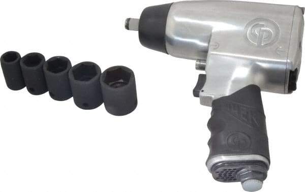 Chicago Pneumatic - 1/2" Drive, 8,400 RPM, 200 Ft/Lb Torque Impact Wrench Set - Pistol Grip Handle, 1,020 IPM, 12 CFM, 90 psi, 1/4" NPTF Inlet - Exact Tool & Supply