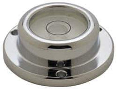 Geier & Bluhm, Inc. - 1-7/16 Inch Base Diameter x 0.52 Inch Overall Height, 1 Circle, Brass Bull's Eye Circular Level - 0.315 Inch Vial Diameter, 3/4 Inch Inner Diameter, 0.12 Inch Mounting Hole Diameter, 0.1 Inch Sensitivity, -40 to 165°F - Exact Tool & Supply