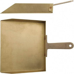 Ampco - 9" Wide x 12" Deep x 1-1/2" High Handheld Dustpan - Aluminum Body, 5" Handle - Exact Tool & Supply