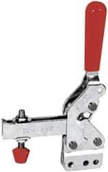 De-Sta-Co - 600 Lb Holding Capacity, Vertical Handle, Manual Hold Down Toggle Clamp - 66° Handle Movement, 75° Bar Opening, U-Bar, Straight Base, Electro-Plated Zinc, Carbon Steel - Exact Tool & Supply
