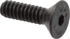 Value Collection - #6-32 UNC Hex Socket Drive, 82° Flat Screw - Alloy Steel, Black Oxide Finish, Fully Threaded, 1/2" OAL - Exact Tool & Supply